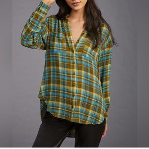 Anthropologie Pilcro relaxed plaid shirt NWT Large